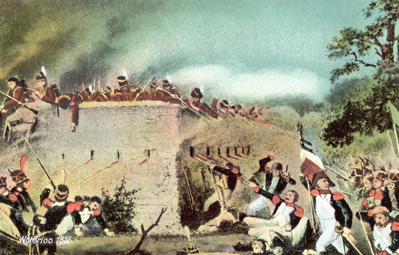 Waterloo 1815, útok francouzské pěchoty na hrad Hougoumont od European School