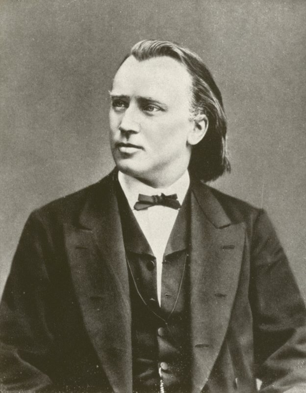 Johannes Brahms, portrét, asi 1876 (čb fotografie) od European Photographer