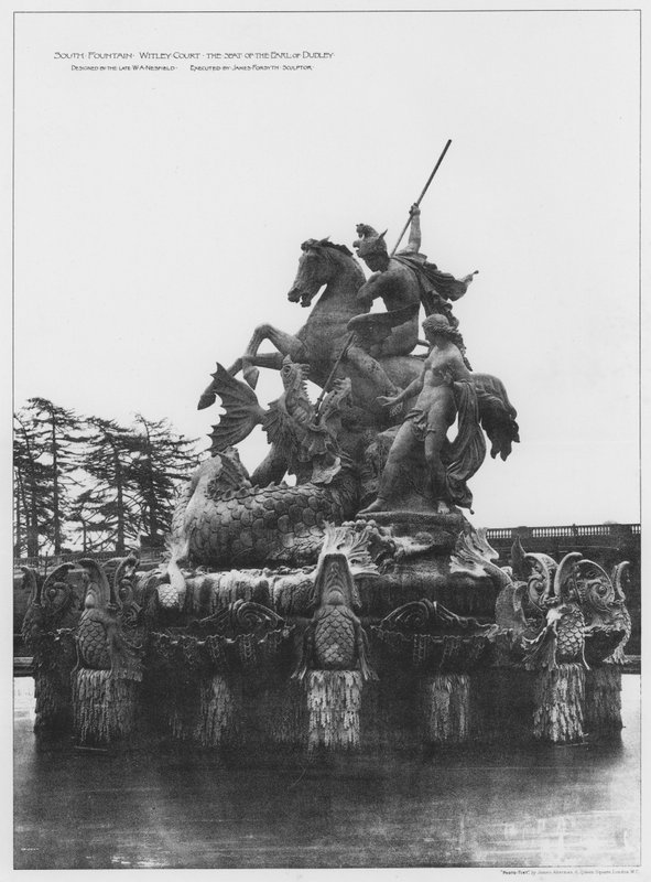 South Fountain, Witley Court, sídlo hraběte z Dudley (černobílá fotografie) od European Photographer