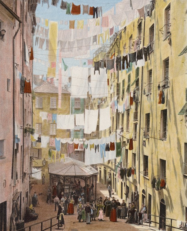 Ulice ve staré čtvrti Janova, Itálie (barevné fotografie) od European Photographer