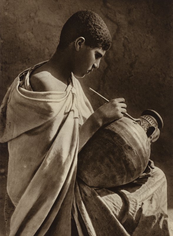 Tunis, hrnčířský učeň (čb fotografie) od European Photographer