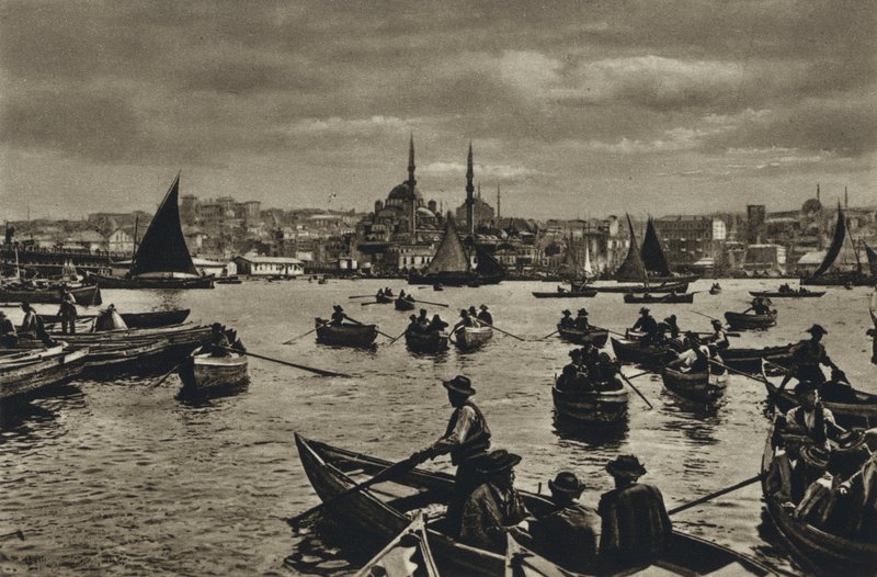Turecko, Konstantinopol, Na Zlatém rohu (č/b foto) od European Photographer