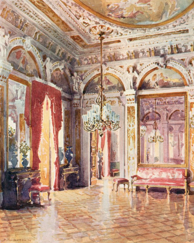 Zákoutí Čestné síně, palác Cattete (barevná litografie) od European School