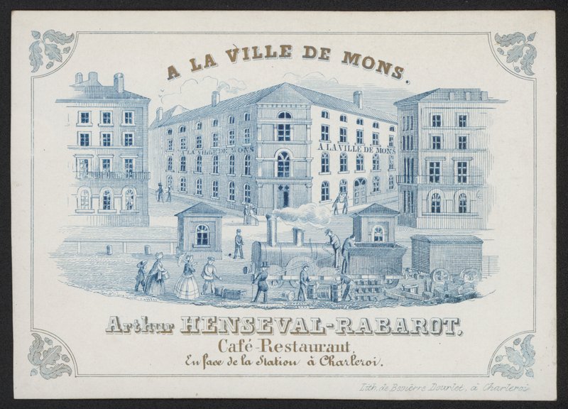 A La Ville De Mons, Arthur Henseval-Rabarot, Cafe Restaurant (rytina) od European School