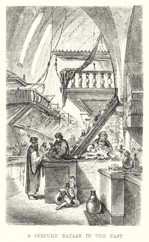 Parfémový bazar na východě (rytina) od European School