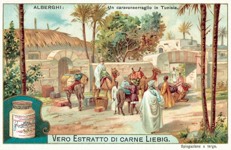 Karavanserai v Tunisku (chromolitho) od European School