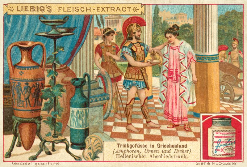 Nápoj na rozloučenou ve starověkém Řecku (chromolitho) od European School