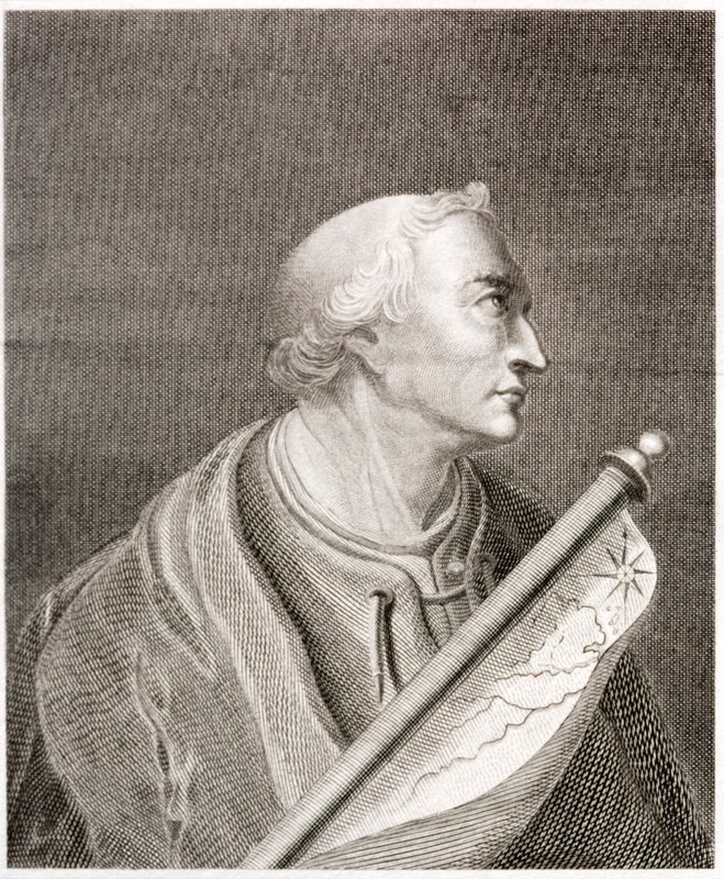Amerigo Vespucci, italský mořeplavec a průzkumník (rytina) od European School