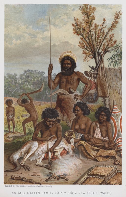 Australská rodinná párty z Nového Jižního Walesu (chromolitho) od European School