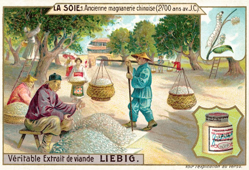 Starověké čínské magnanery, 2700 př.nl (chromolitho) od European School