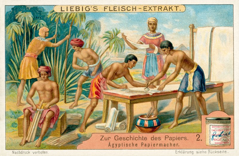 Starověcí egyptští výrobci papíru (chromolitho) od European School