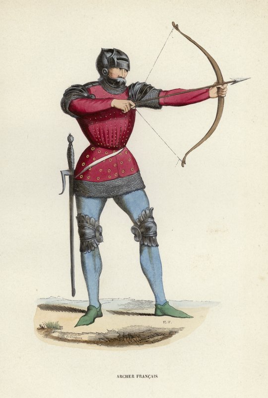 Archer Francais (barevná rytina) od European School