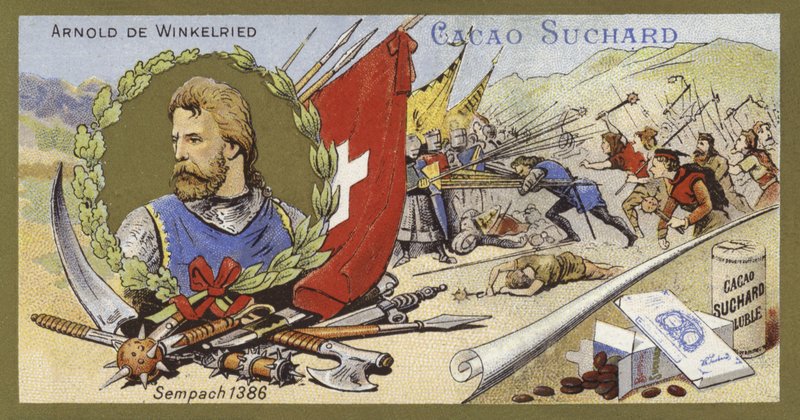 Arnold von Winkelried a bitva u Sempachu, Švýcarsko, 1386 od European School