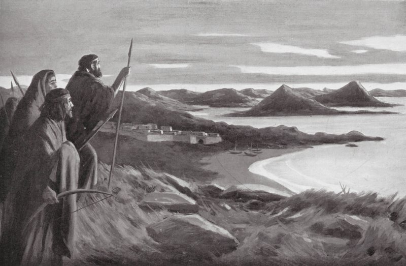 Árijští útočníci v Řecku (litografie) od European School