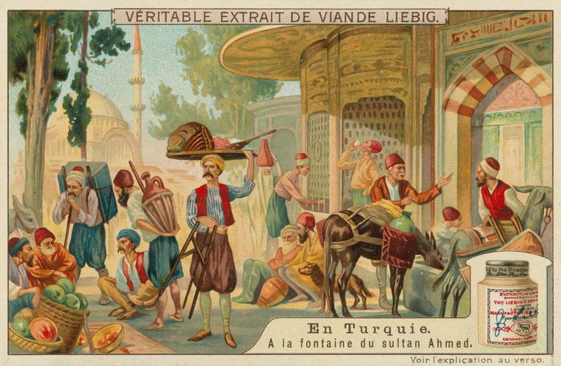 U fontány sultána Ahmeda III v paláci Topkapi od European School