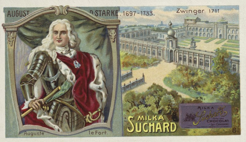 Augusta II. Silného, polského krále, a palác Zwinger v Drážďanech od European School