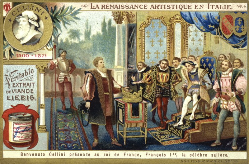 Benvenuto Cellini představuje svůj solný sklep francouzskému králi Františku I od European School