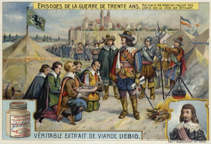 Bernard Saxe-Weimar obdrží klíče od města Breisach, 1638 od European School