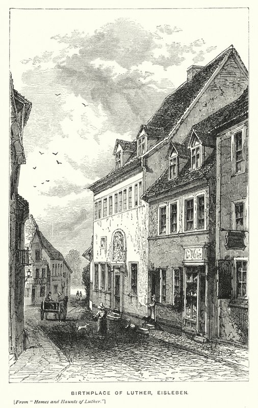 Místo narození Luthera, Eisleben (rytina) od European School