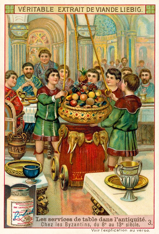 Byzantské nádobí, 8.-13. století (chromolitho) od European School