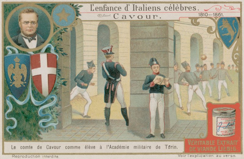 Camillo Benso, hrabě z Cavour, studuje na vojenské akademii v Turíně od European School