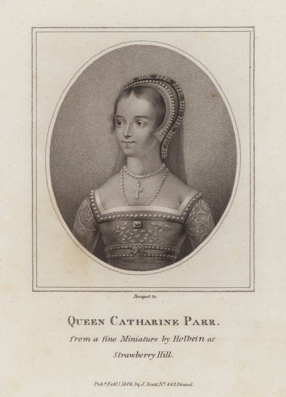 Catherine Parr, šestá manželka krále Jindřicha VIII (rytina) od European School