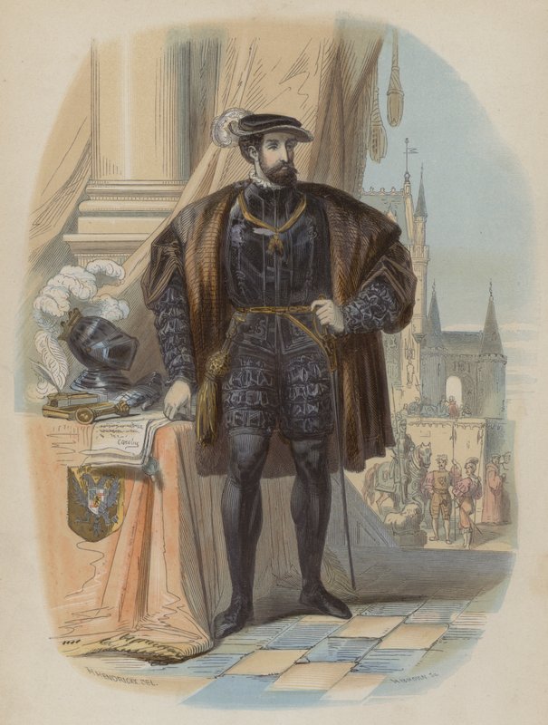 Karel V., císař Svaté říše římské (barevná rytina) od European School