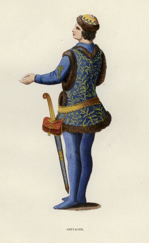 Chevalier (barevná rytina) od European School