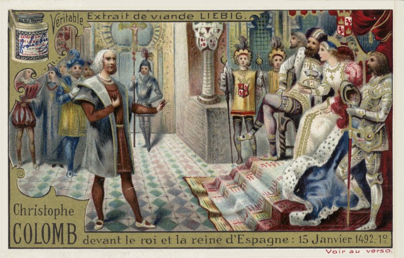 Kryštof Kolumbus před králem a královnou Španělska, 15. ledna 1492 od European School