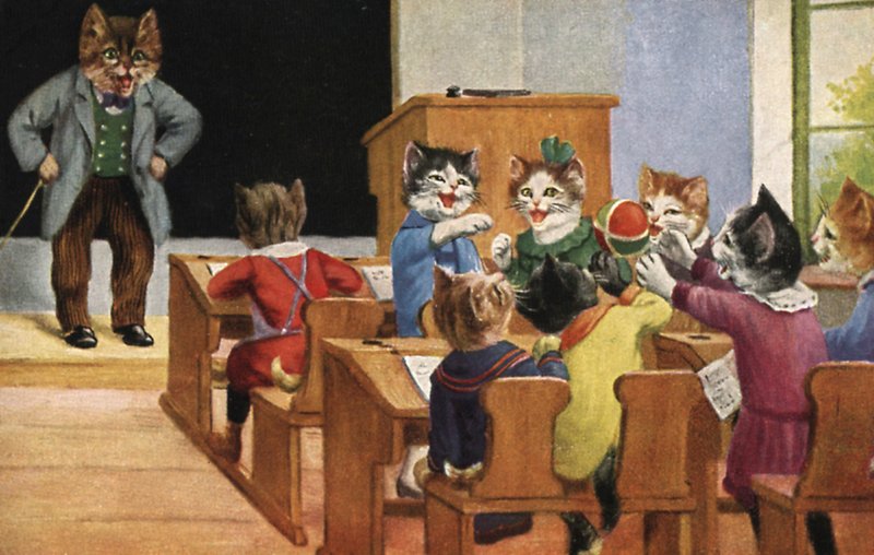 Třída koček (barevná litografie) od European School
