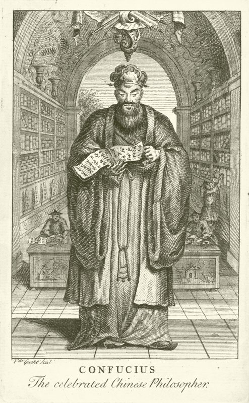 Konfucius, slavný čínský filozof (rytina) od European School