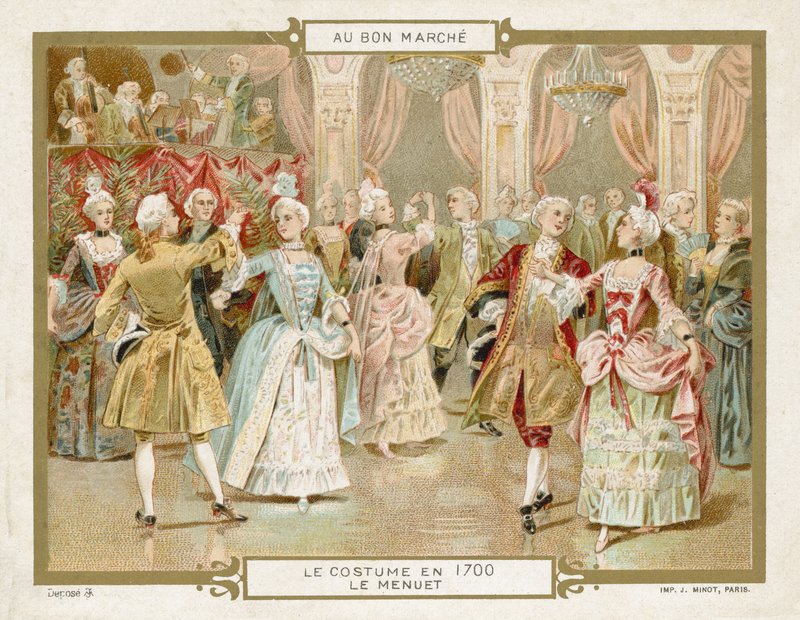 Kostým v roce 1700: tanec menuetu od European School