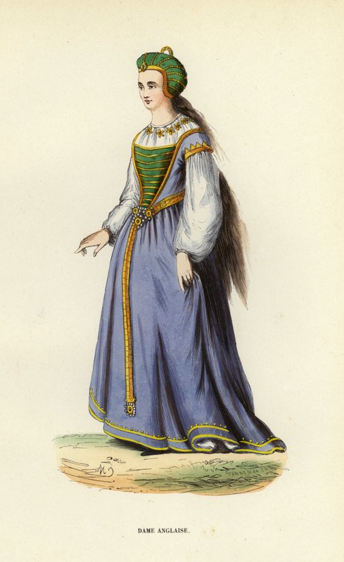 Dame Anglaise (barevná rytina) od European School