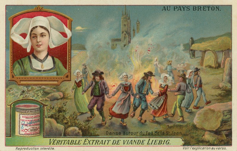 Tanec kolem ohně v předvečer svatého Jana (letní léto) (chromolitho) od European School