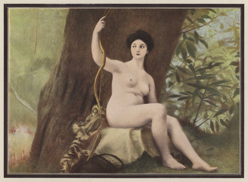 Diana lovkyně z římské mytologie (barva litho) od European School