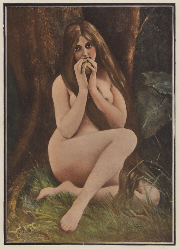 Eva, v rajské zahradě (barva litho) od European School
