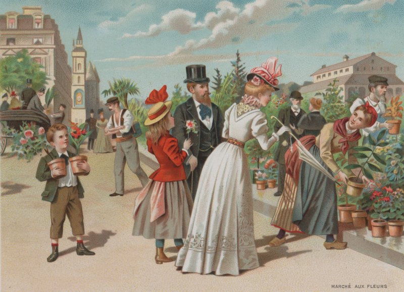 Květinový trh (chromolitho) od European School