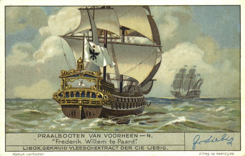 Friedrich Wilhelm na koni, vlajková loď braniborského námořnictva, 16. století od European School