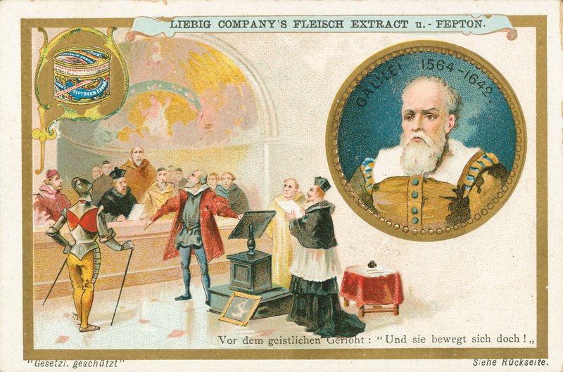 Galileo, Liebigova karta, počátek 20. století (chromo) od European School