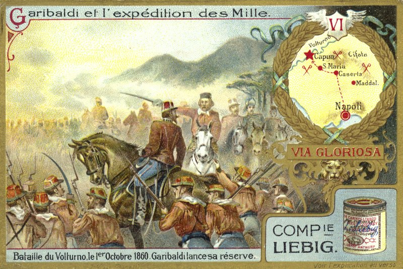 Garibaldi zavazuje své zálohy, bitva u Volturna, Itálie, 1. října 1860 od European School