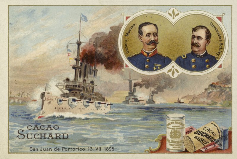 Generál Manuel Macias a komodor Winfield Scott Schley, San Juan de Puerto Rico, španělsko-americká válka, 13. července 1898 od European School