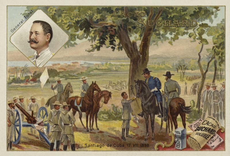 Generál Toral a kapitulace Španělska po obležení Santiaga de Cuba, španělsko-americká válka, 17. července 1898 od European School