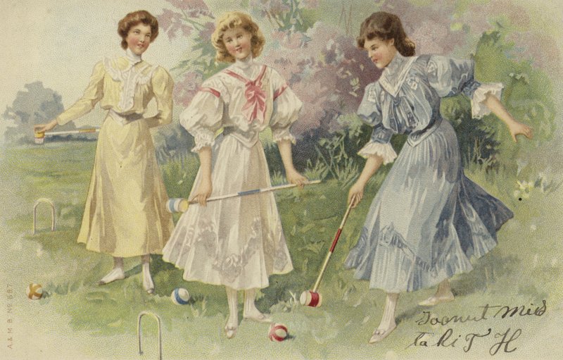 Dívky hrající kroket (chromolit) od European School