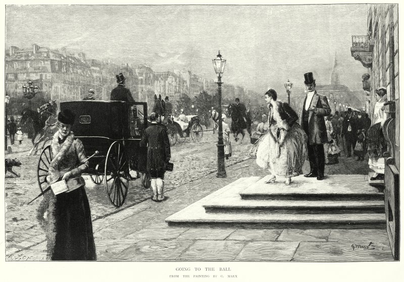 Jít na ples, obraz od G Marxe (litho) od European School