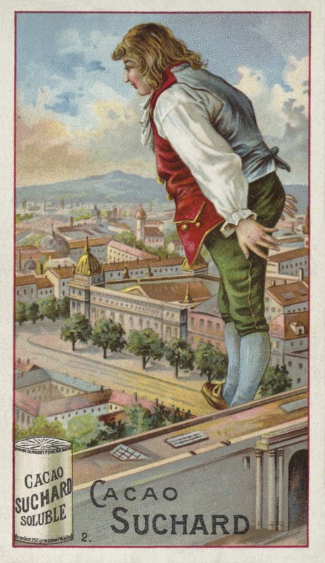 Gulliver zkoumá město Lilliput od European School