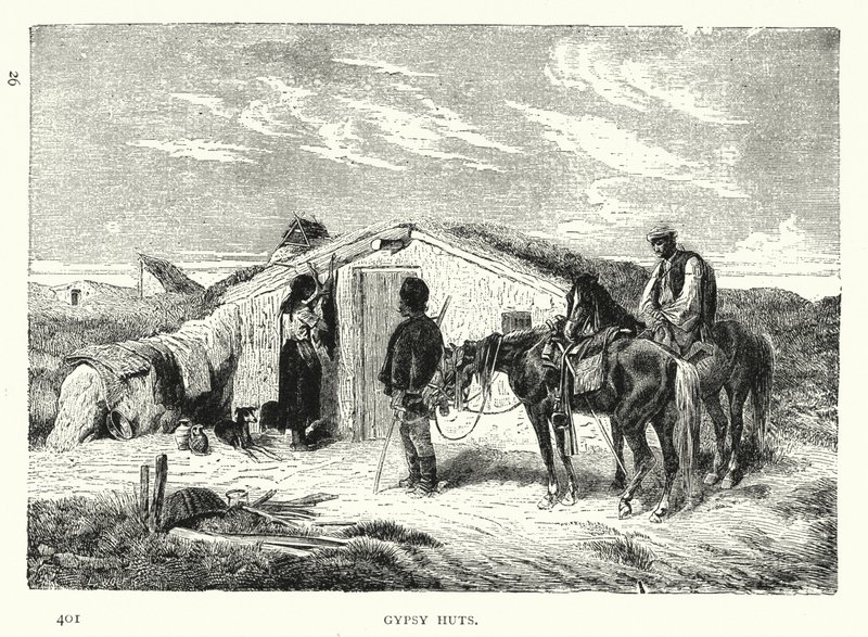 Gypsy Huts (rytina) od European School