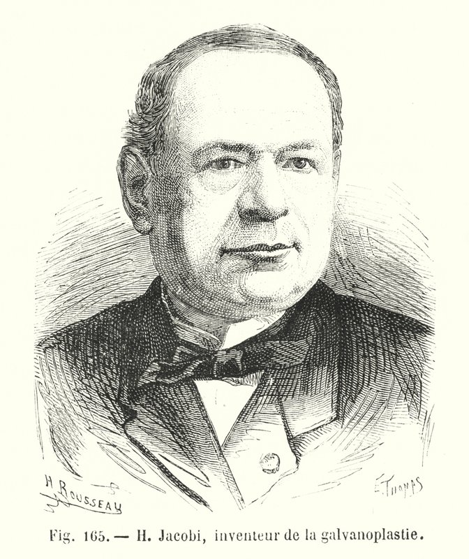 H Jacobi, vynálezce galvanického pokovování (rytí) od European School