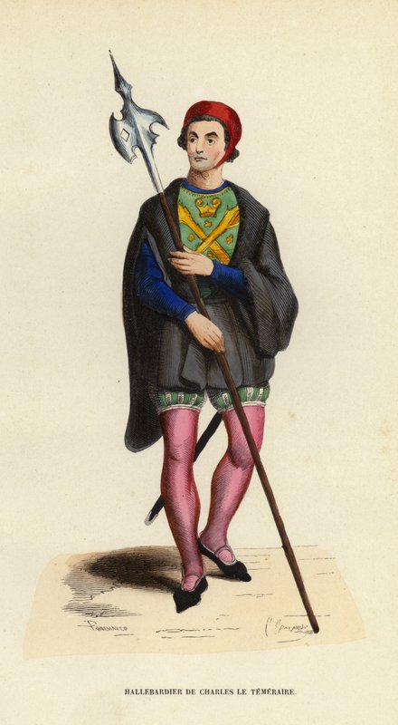 Halapartna Charlese Le Temeraire (barevná rytina) od European School