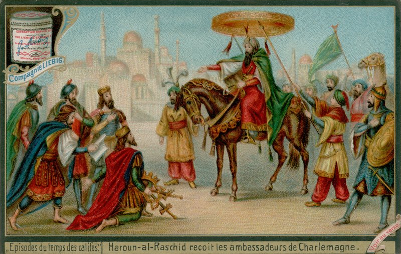 Haroun-al-Rashid přijímá velvyslance Charlemagnes od European School