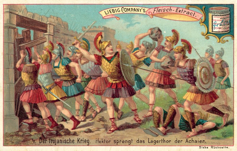 Hector prolomí bránu řeckého tábora (chromolitho) od European School